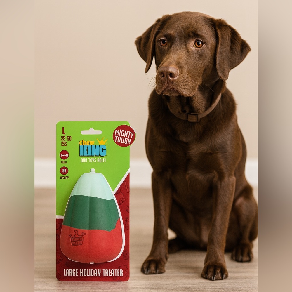 Chew King Large Holiday Treater Dog Toy Mighty Tough 25–50 lbs Large